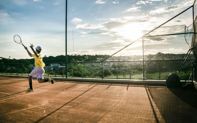 Tennis stars play a charity exhibition for young talent
